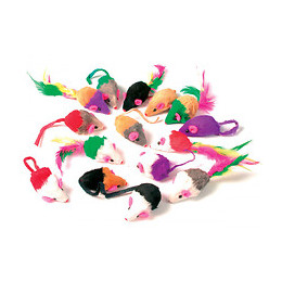 24  Souris En Fourrure. Jouet Pour Chat. Multi Couleur . - Zolux - Zo-480412