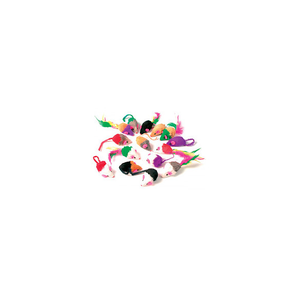 24  Souris En Fourrure. Jouet Pour Chat. Multi Couleur . - Zolux - Zo-480412