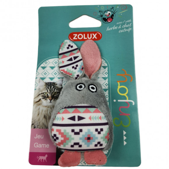 Kali Lapin Gris. Taille 11 X 5 Cm. Avec Catnip. Jouet Chat - Zolux - Zo-580730gri