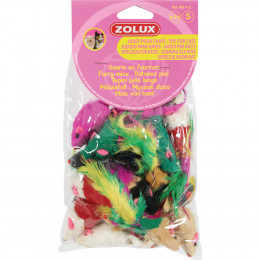 24  Souris En Fourrure. Jouet Pour Chat. Multi Couleur . - Zolux - Zo-480412