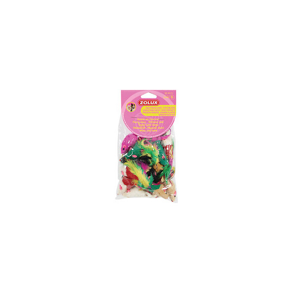 24  Souris En Fourrure. Jouet Pour Chat. Multi Couleur . - Zolux - Zo-480412