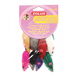 8 Souris En Fourrure. Jouet Pour Chat. Multi Couleur . - Zolux - Zo-480413