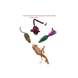 1 Souris, De Forme Et De Couleur Différente.  Jouet Pour Chats. - Zolux - Zo-580142