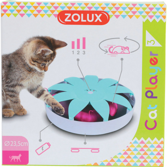 Jouet   Avec 1 Souris.  Cat Player3. Ø 23.5 X 6 Cm. Pour Chat - Zolux - Zo-580719