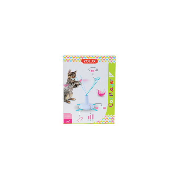 Jouet  Rotatif Avec Plumeau.  Cat Player2. D 48 X 48 X 34.5 Cm. Pour Chat - Zolux - Zo-580718