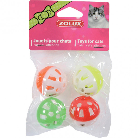4 Sphères Grelot. Ø 3 Cm. Jouet Pour Chat. Couleur Multi Couleur. - Zolux - Zo-580132