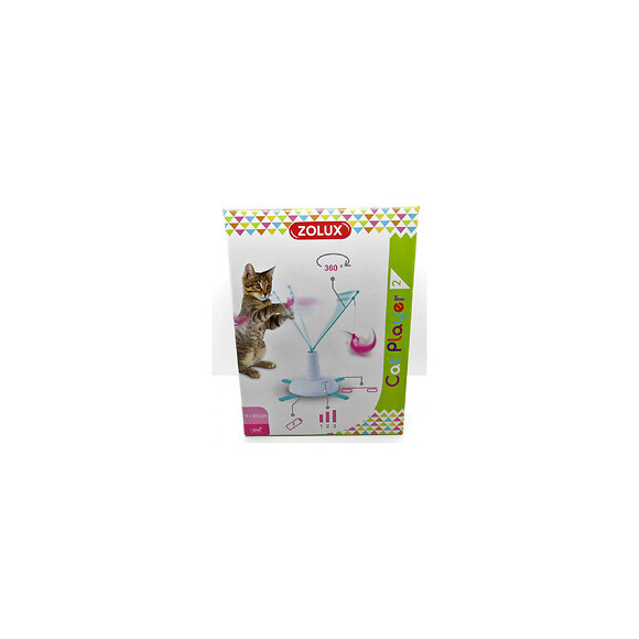Jouet  Rotatif Avec Plumeau.  Cat Player2. D 48 X 48 X 34.5 Cm. Pour Chat - Zolux - Zo-580718