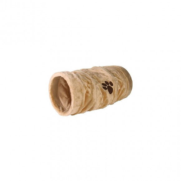 Tunnel De Jeu, Peluche Beige Ø 22 × 60 Cm - Chat - Trixie - Tr-42981