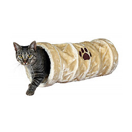 Tunnel De Jeu, Peluche Beige Ø 22 × 60 Cm - Chat - Trixie - Tr-42981