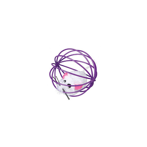 Jouet Souris Avec Balle Métal. Dimensions: Ø 6 Cm. Coloris: Aléatoires. Pour Chat - Trixie - Tr-4115