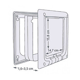 Chatière, 4 Positions, Électromagnétique, Dimensions: 21,1 X 24,4 Cm. Pour Chat. - Trixie - Tr-3869