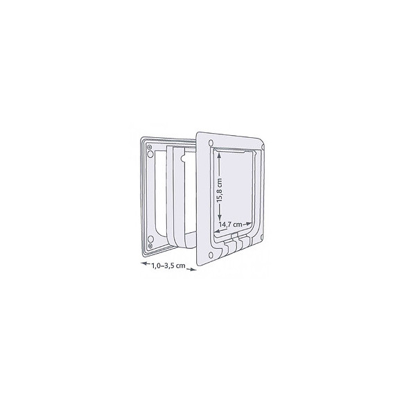 Chatière, 4 Positions, Électromagnétique, Dimensions: 21,1 X 24,4 Cm. Pour Chat. - Trixie - Tr-3869