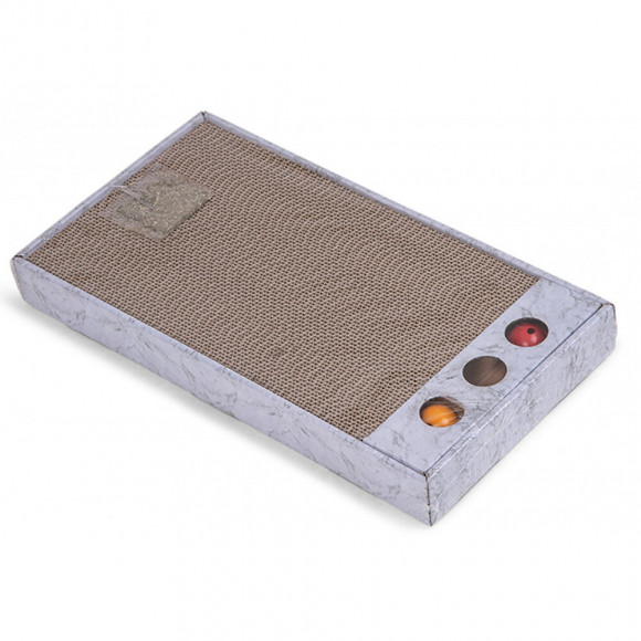 Grattoir Carton Avec 2 Balles De Jeu  45 Cm. Pour Chats. - Vadigran - Va-17137