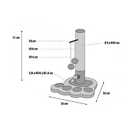 Grattoir, Ø 36 Cm,  H 51 Cm, Viva 2 Bleu, Pour Chat. - Flamingo Pet Products - Fl-5334534