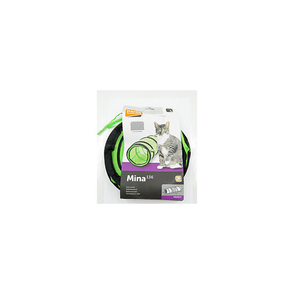 Tunnel Pour Chat Vert Et Noir. Ø 25 Cm X 136 Cm. - Flamingo Pet Products - Fl-1030811
