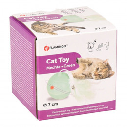 Balle Ø 7 Cm. Magic Mechta 2 En 1 A Led Et Plumeau . Couleur Verte. Pour Chat. - Flamingo Pet Products - Fl-560769