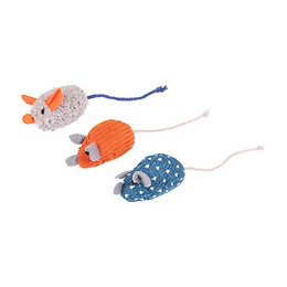 Jouet Chat . Lot De 3 Souris Floera .14 Cm.  Avec Catnip. - Flamingo Pet Products - Fl-561121