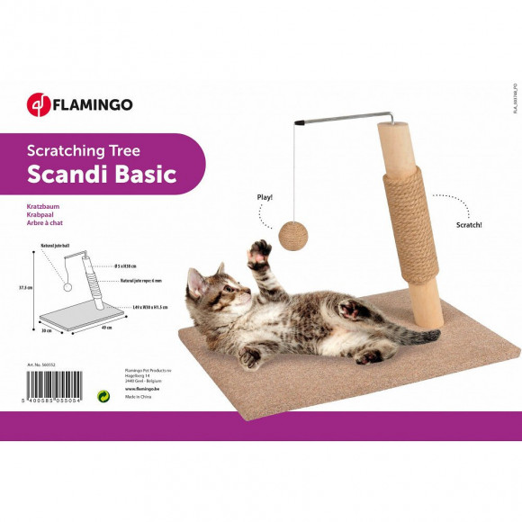 Arbre A Chat Pour Chaton. Scandi Basic Beige. 30 X 49 X 37.5 Cm - Flamingo Pet Products - Fl-560552