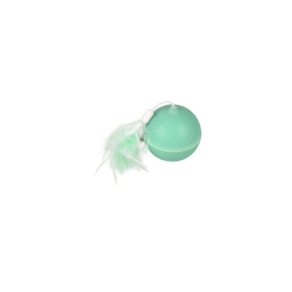 Balle Ø 7 Cm. Magic Mechta 2 En 1 A Led Et Plumeau . Couleur Verte. Pour Chat. - Flamingo Pet Products - Fl-560769