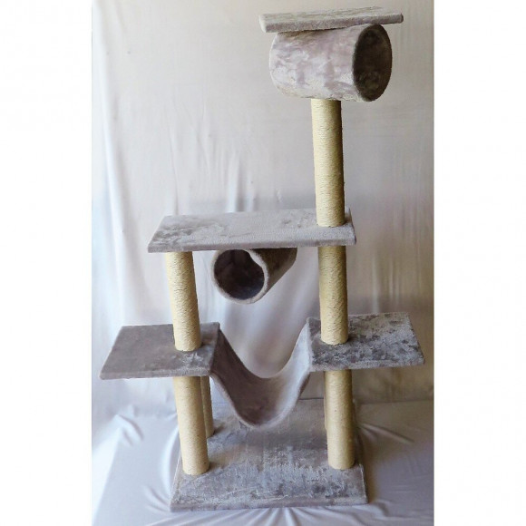 Arbre A Chat Amedeo. Couleur Gris Clair.  Hauteur 140 Cm. Pour Chat. - Flamingo Pet Products - Fl-561228