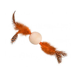 Jouet 1 Balle En Bois Avec Plume. 13 X 4 Cm. Jouet Pour Chat. Couleur Aléatoire. - Flamingo Pet Products - Fl-561066