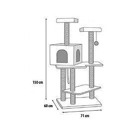 Arbre A Chat Makalu. 71 X 60 X Hauteur 150 Cm. Couleur Beige. - Flamingo Pet Products - Fl-34605