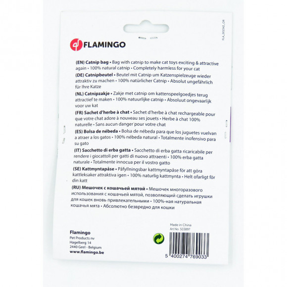 Catnip  Sachet De Recharge 15 G - Flamingo Pet Products - Fl-503897