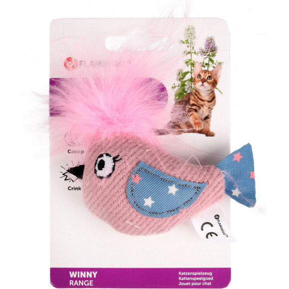 Jouet Winny Oiseau Rose. Taille 9 X 10 Cm. Pour Chat. - Flamingo Pet Products - Fl-561157