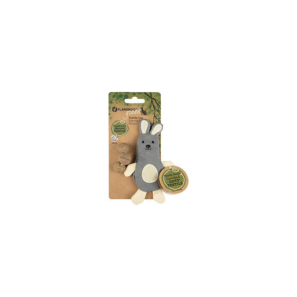 Jouet Lapin Natural Fun. 14 Cm. Gris Beige. Gamme Green. Jouet Pour Chat. - Flamingo Pet Products - Fl-561116