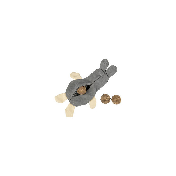 Jouet Lapin Natural Fun. 14 Cm. Gris Beige. Gamme Green. Jouet Pour Chat. - Flamingo Pet Products - Fl-561116