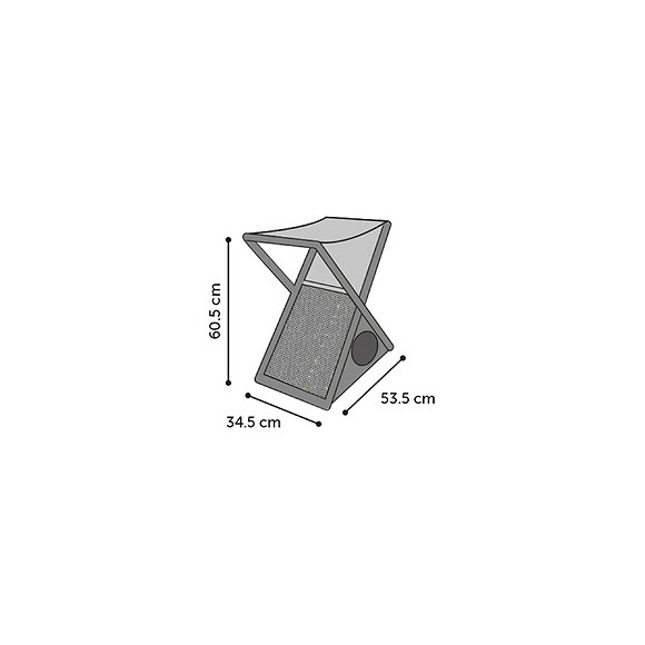 Griffoir Pliable 53.5 X 34.5 X 60.5 Cm. Pour Chat . Couleur Gris - Flamingo Pet Products - Fl-560959