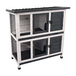 Lapinière Bois Combi 1 Rustic .100 X 50 X 102 Cm. Attention Cotation Toiture - Flamingo Pet Products - Fl-210158