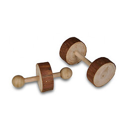 Jouet En Bois 2  Haltères  9 Cm . Pour Rongeur. - Vadigran - Va-13674