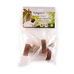 Jouet En Bois 2  Haltères  9 Cm . Pour Rongeur. - Vadigran - Va-13674