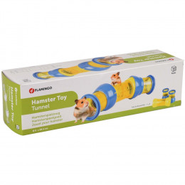 Tunnel Violet Et Jaune. Ø 7.5 X 27.5 Cm. Pour Rongeur. Hamster. - Flamingo Pet Products - Fl-210113