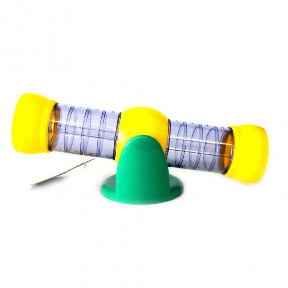 Tunnel À Bascule Jaune Et Violet. Ø 5 Cm 26,5 Cm. Pour Hamster. - Flamingo Pet Products - Fl-210115