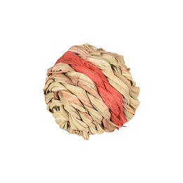 1 Balle D'osier Rouge Avec Clochette Ø 6 Cm .  Jeux Pour Rongeur. - Flamingo Pet Products - Fl-210162
