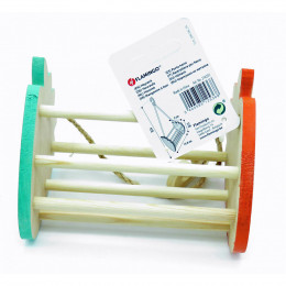 Mangeoire A Foin Frado. En Bois Rose Et Vert. 15 X 9 Cm. Pour Rongeur. - Flamingo Pet Products - Fl-210255