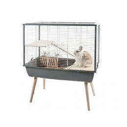 Cage Néo Muki Grise.  77.5 X 47.5 X Hauteur 87.5 Cm. Pour Grand Rongeur. - Zolux - Zo-205621gri