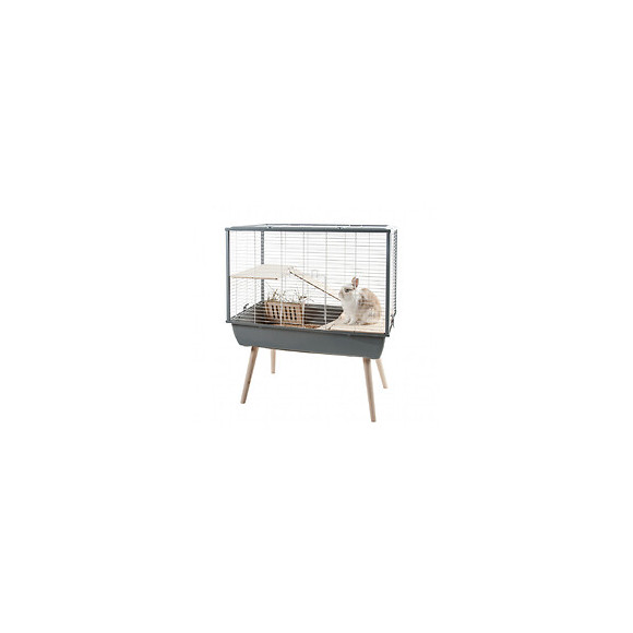 Cage Néo Muki Grise.  77.5 X 47.5 X Hauteur 87.5 Cm. Pour Grand Rongeur. - Zolux - Zo-205621gri