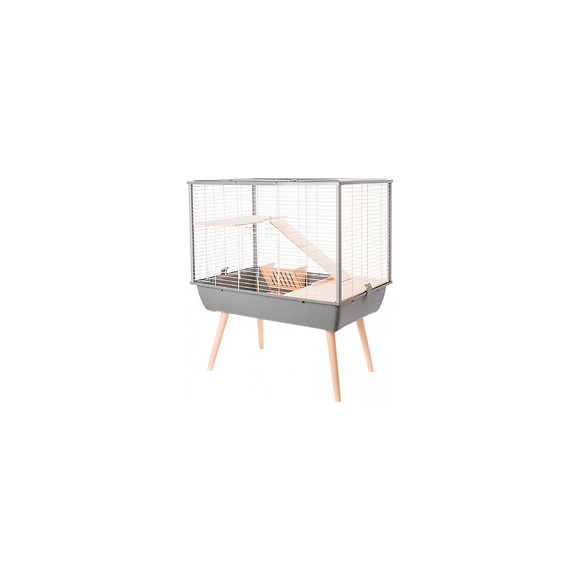 Cage Néo Muki Grise.  77.5 X 47.5 X Hauteur 87.5 Cm. Pour Grand Rongeur. - Zolux - Zo-205621gri