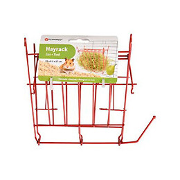 Râtelier À Nourriture Refermable + Support À Fruit 17 X 8.5 X 20 Cm Pour Rongeur. Couleur Rouge - Flamingo Pet Products - Fl