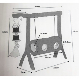 Balançoire En Bois Pour Hamster Et Souris. Petit Rongeur. - Flamingo Pet Products - Fl-88608