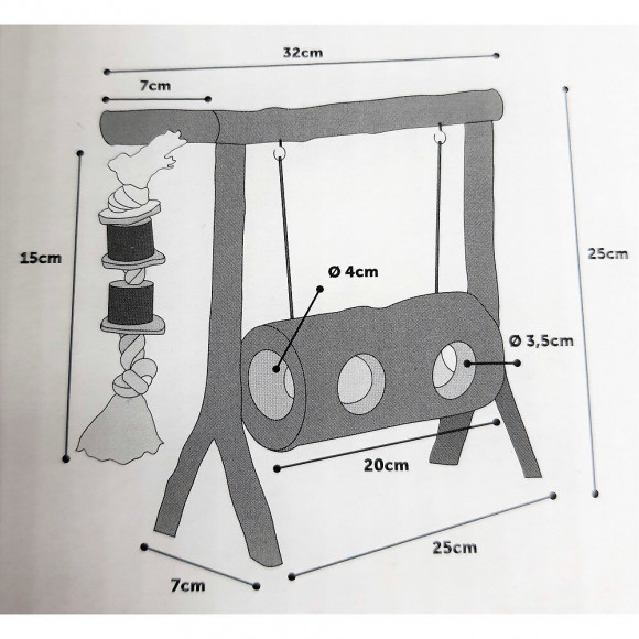 Balançoire En Bois Pour Hamster Et Souris. Petit Rongeur. - Flamingo Pet Products - Fl-88608