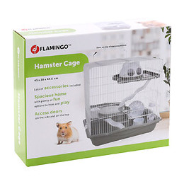 Cage Binky Grise. 45 X 30 X 44.5 Cm. Pour Hamster. - Flamingo Pet Products - Fl-210333
