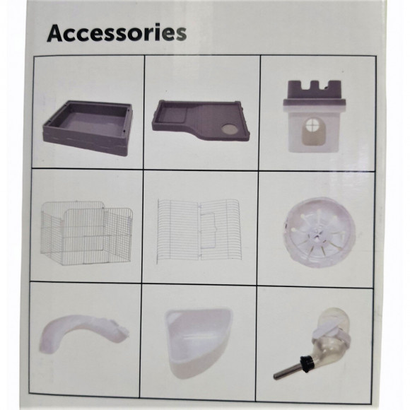 Cage Pour Hamster Dinky - Couleur Grise, Taille : 30 X 23 X 26 Cm - Flamingo Pet Products - Fl-210148