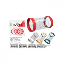 4 Anneaux Connecteur Pour Tube Rody . Couleur Rouge. Taille Ø 6 Cm . Pour Rongeur. - Zolux - Zo-206031
