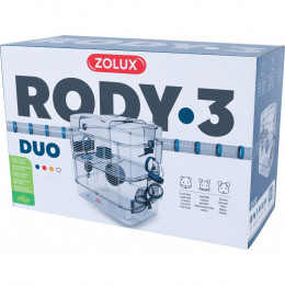 Cage Duo Rody3. Couleur Bleu. Taille 41 X 27 X 40.5 Cm H. Pour Rongeur - Zolux - Zo-206021