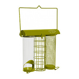 Mangeoire Trio Vert. 20 X 9 X Hauteur 22.5 Cm . Pour Oiseaux - Zolux - Zo-170501