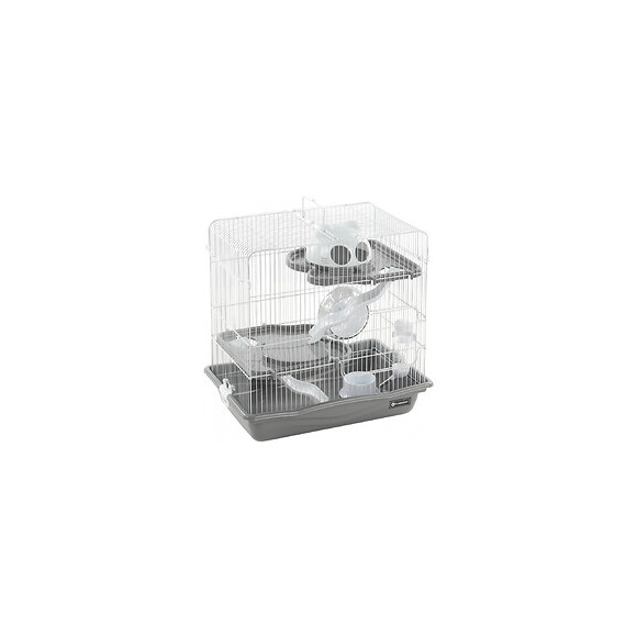Cage Binky Grise. 45 X 30 X 44.5 Cm. Pour Hamster. - Flamingo Pet Products - Fl-210333